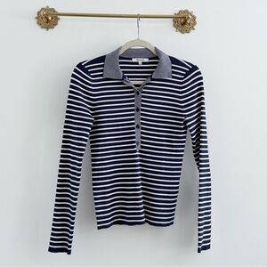 Madewell Signature Knit Polo Stripe Tee Small